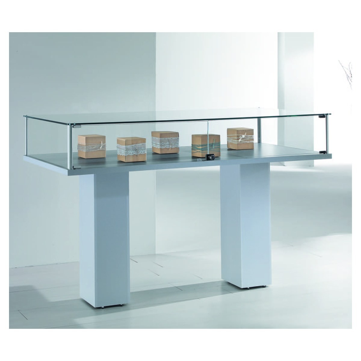 Casa Padrino Luxus Präsentationsvitrine 160 x 80 cm H. 103 cm - Ladeneinrichtung - Boutique Möbel - Made in Italy Casa Padrino Luxus Präsentationsvitrine 160 x 80 cm H. 103 cm - Ladeneinrichtung - Boutique Möbel - Made in Italy