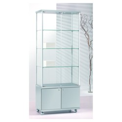 Casa Padrino Luxus Ladenvitrine 73 x 39 cm H. 180 cm mit Unterschrank - Ladeneinrichtung - Boutique Möbel - Made in Italy
