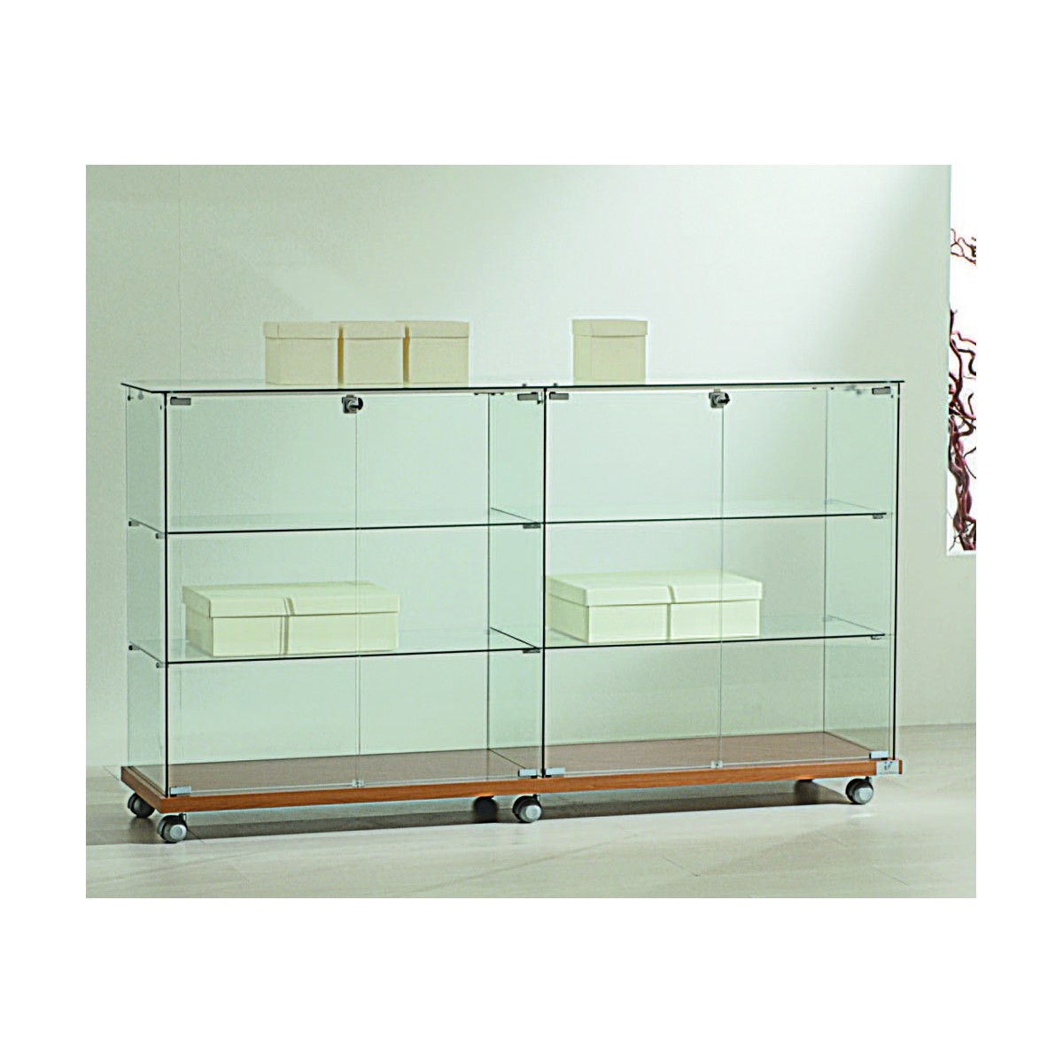 Casa Padrino Luxus Theken-Vitrine 157 x 40 cm H. 90 cm - Ladeneinrichtung - Boutique Möbel - Made in Italy