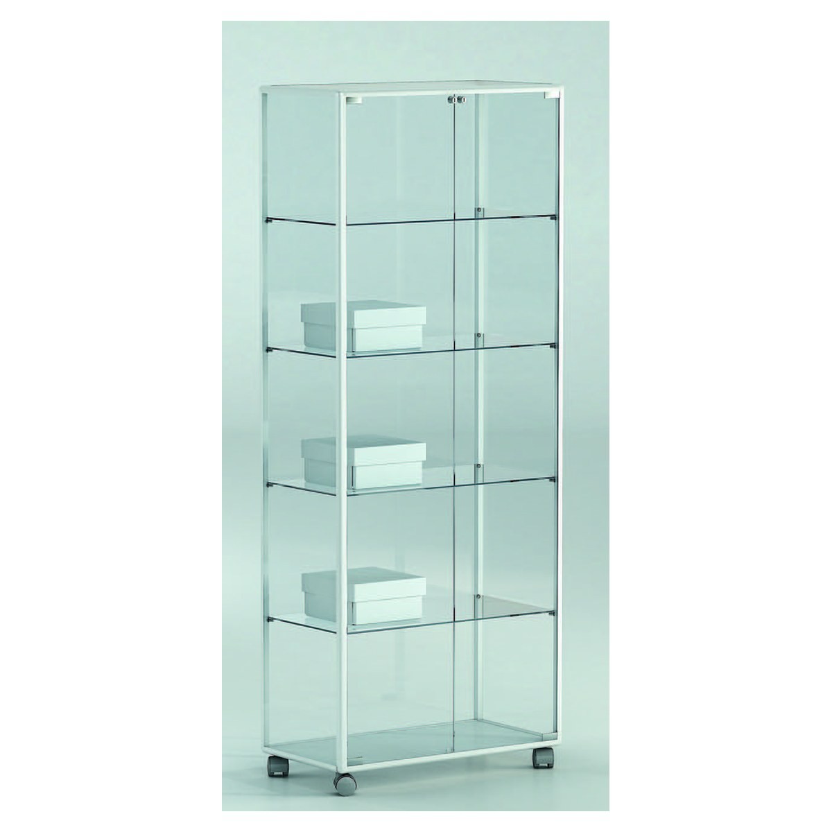 Casa Padrino Luxus Ladenvitrine 71 x 37 cm H. 180 cm mit 4 Glasböden - Ladeneinrichtung - Boutique Möbel - Made in Italy