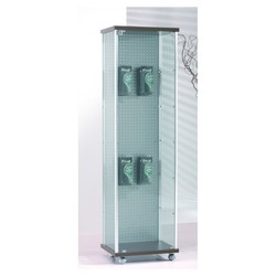 Casa Padrino Vitrina de tienda de Lujo 53 x 39 cm H. 180 cm con panel trasero perforado sin estantes - Equipamiento de Tiendas - Muebles de Boutique - Made in Italy