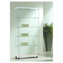Casa Padrino Vetrina da negozio di Lusso 80 x 40 cm H. 181 cm con 2 faretti LED - Arredamento per Negozi - Mobili per Boutique - Made in Italy