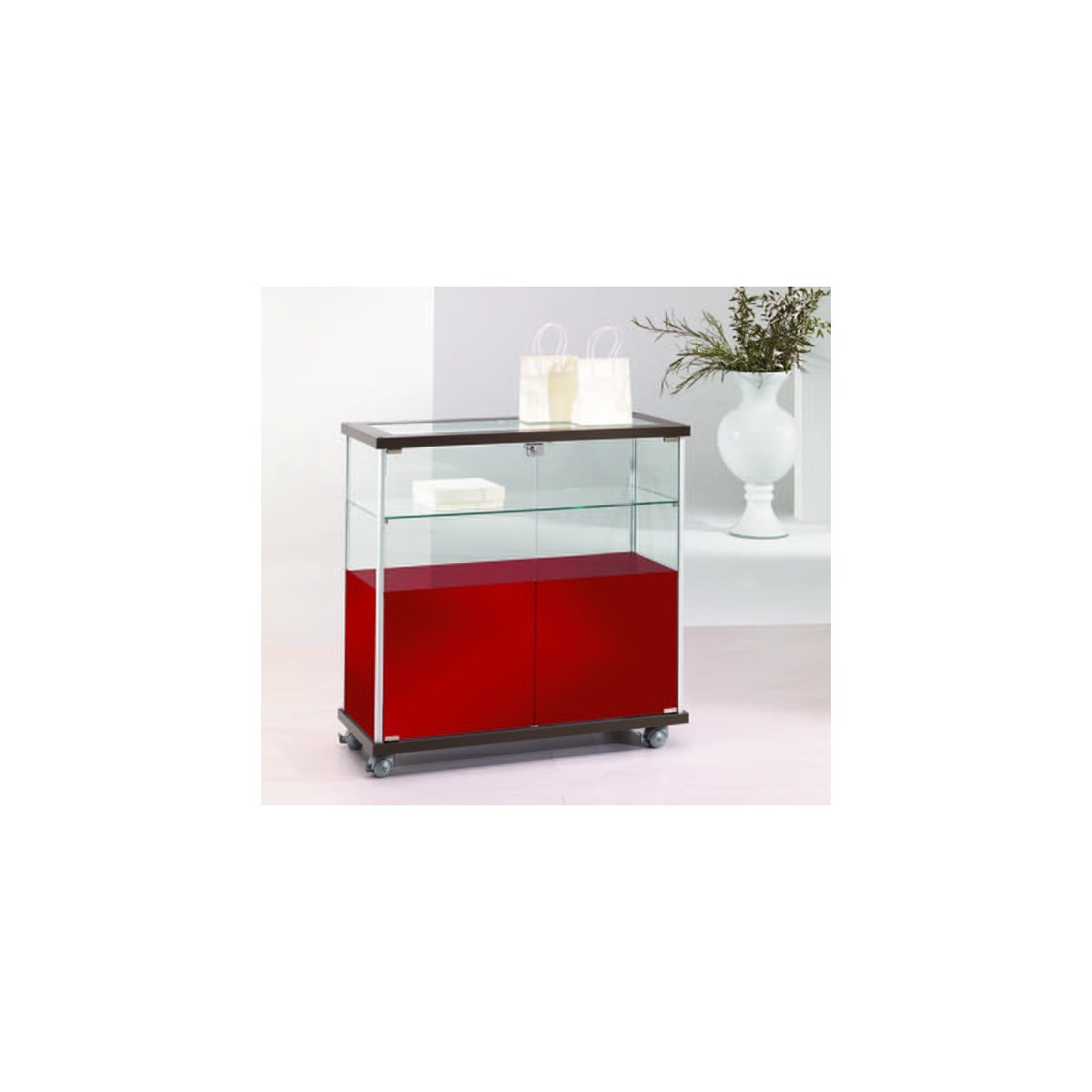 Casa Padrino Luxus Ladenvitrine 93 x 39 cm H. 92 cm - Ladeneinrichtung - Boutique Möbel - Made in Italy