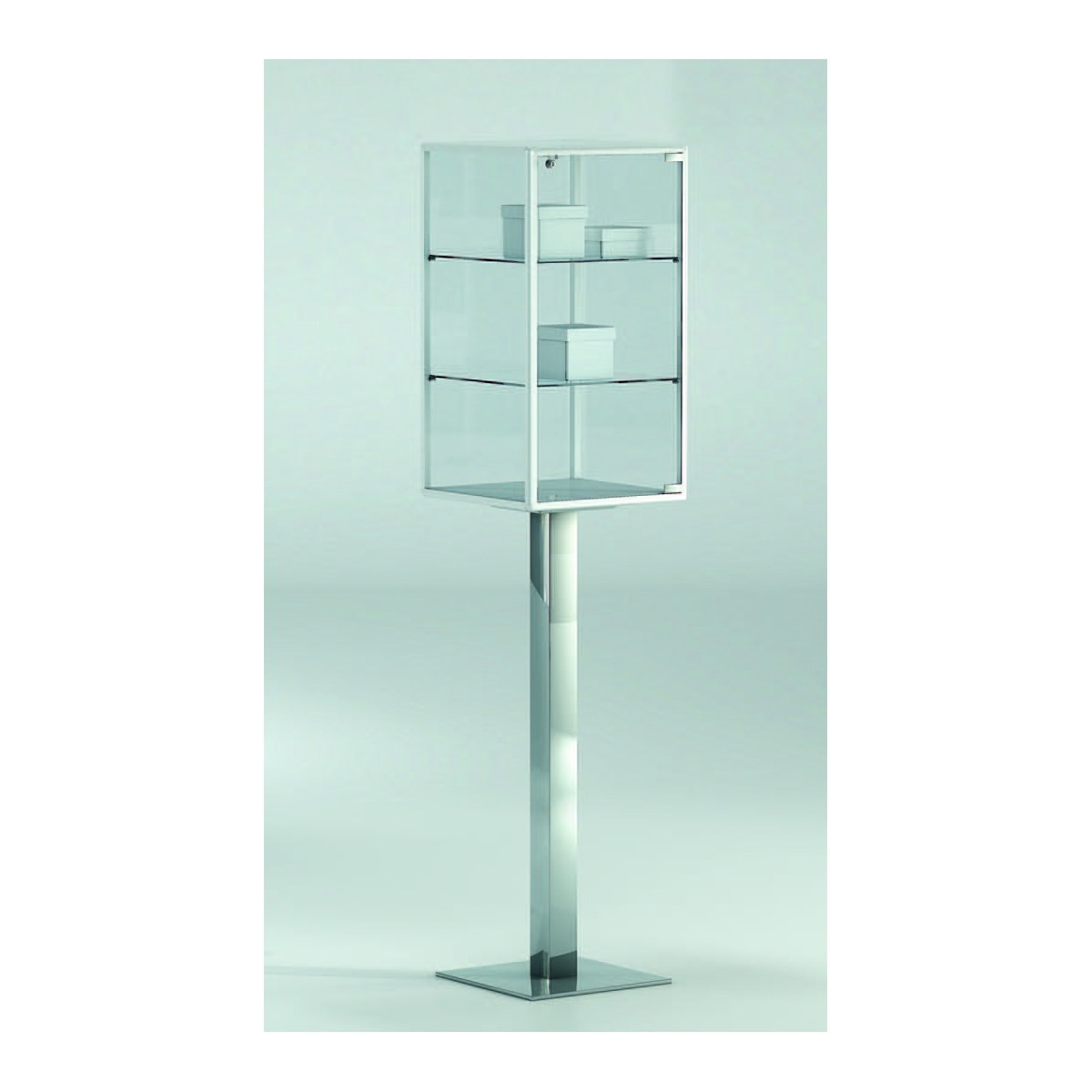 Casa Padrino Luxus Präsentationsvitrine 43 x 43 cm H. 194 cm - Ladeneinrichtung - Boutique Möbel - Made in Italy
