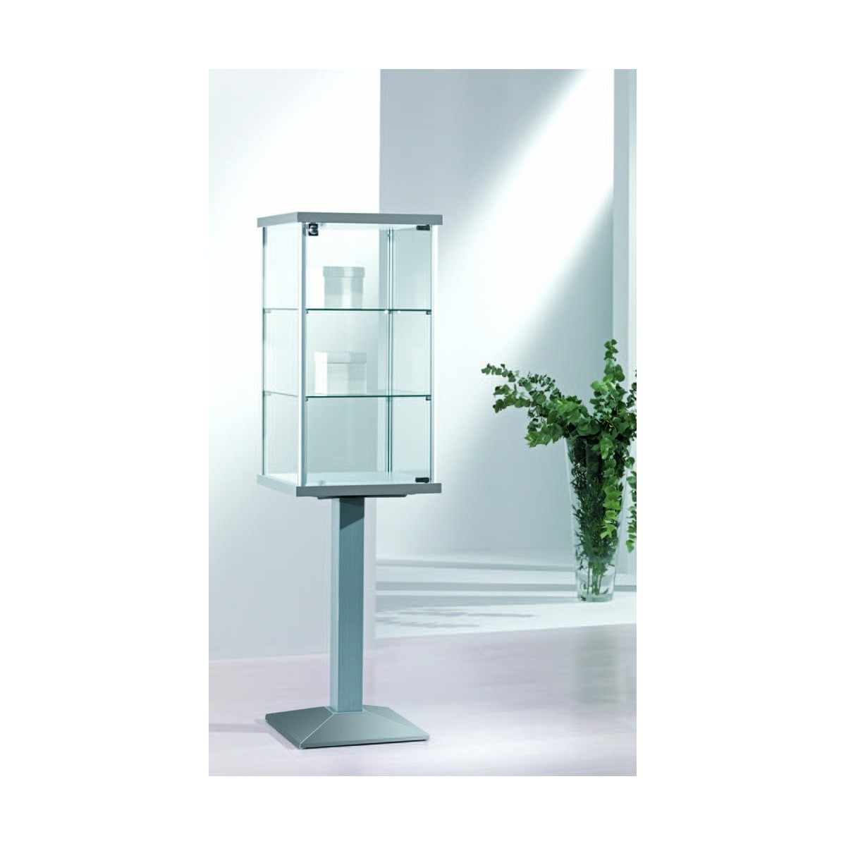 Casa Padrino Luxus Präsentationsvitrine 45 x 45 cm H. 157 cm - Ladeneinrichtung - Boutique Möbel - Made in Italy