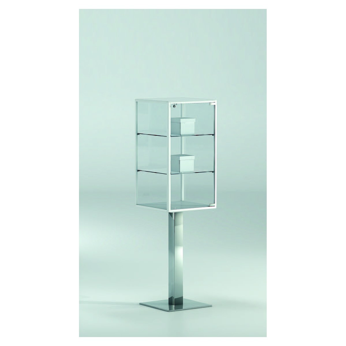 Casa Padrino Luxus Präsentationsvitrine 43 x 43 cm H. 157 cm - Ladeneinrichtung - Boutique Möbel - Made in Italy