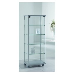 Casa Padrino Vitrina de tienda de Lujo 53 x 39 cm H. 141 cm con 4 estantes de cristal - Equipamiento de Tiendas - Muebles de Boutique - Made in Italy