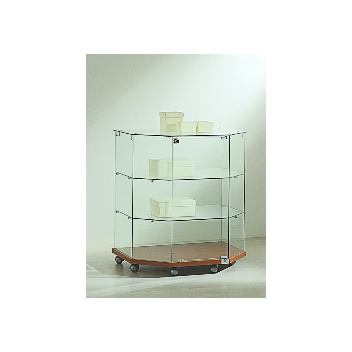 Casa Padrino Luxus Theken-Vitrine 80 x 60 cm H. 90 cm in Trapezform - Ladeneinrichtung - Boutique Möbel - Made in Italy