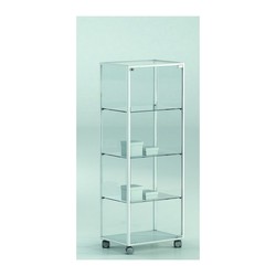 Casa Padrino Vitrina de tienda de Lujo 51 x 37 cm H. 140 cm con 3 estantes de cristal - Equipamiento de Tiendas - Muebles de Boutique - Made in Italy