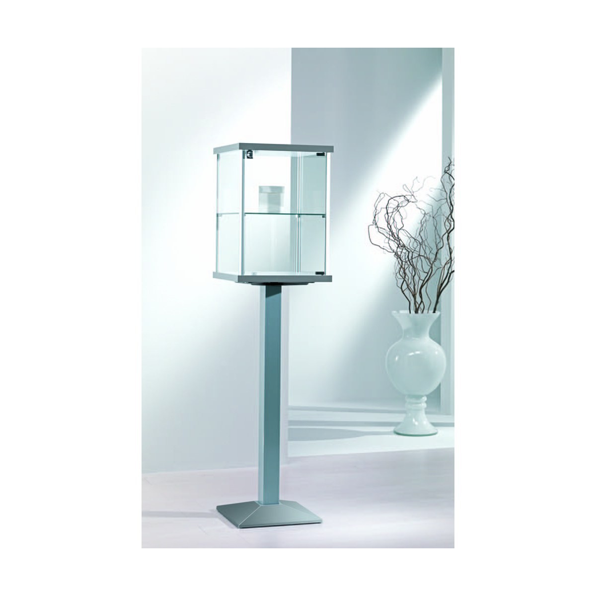 Casa Padrino Luxus Präsentationsvitrine 45 x 45 cm H. 153 cm - Ladeneinrichtung - Boutique Möbel - Made in Italy