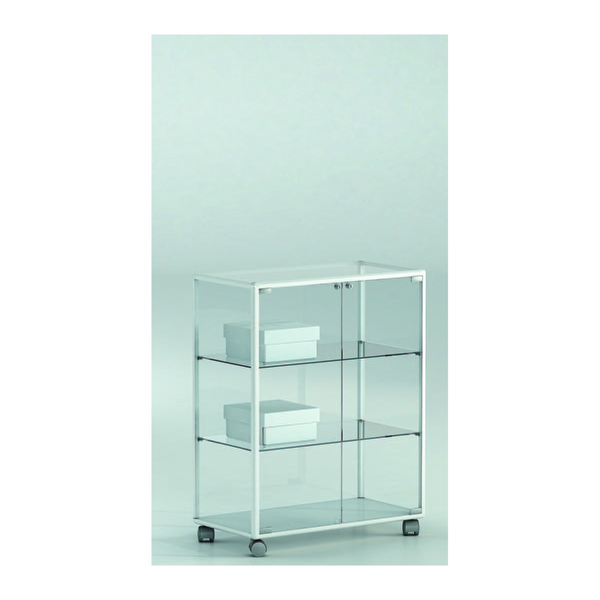 Casa Padrino Luxus Ladenvitrine 71 x 37 cm H. 90 cm - Ladeneinrichtung - Boutique Möbel - Made in Italy