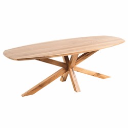 Casa Padrino tavolo da pranzo di lusso in rovere naturale 220 cm - Tavolo da cucina in legno massello - Mobili per sala da pranzo