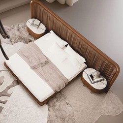 Casa Padrino Luxury Bedside Table Brown / White / Brass 83 cm - Luxury Hotel & Bedroom Furniture