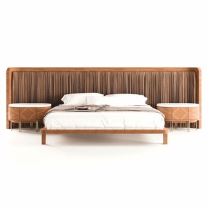 Luxus Schlafzimmer Möbel Set Braun Weiß Messing