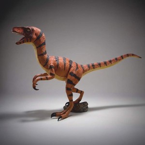 Lebensgroße XXL Garten Terrassen Deko Skulptur Figur Dinosaurier Velociraptor