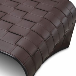 Rechteckiger Luxus Metall Kunstleder Couchtisch Wohnzimmertisch Dunkelbraun