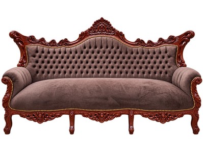 Casa Padrino Barock 3-er Sofa Master im Antik Stil, Massivholz in Braun / Braun, 184 x 125 x 81 cm Casa Padrino Barock 3-er Sofa Master im Antik Stil, Massivholz in Braun / Braun, 184 x 125 x 81 cm