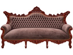 Casa Padrino Barock 3-er Sofa Master im Antik Stil, Massivholz in Braun / Braun, 184 x 125 x 81 cm Casa Padrino Barock 3-er Sofa Master im Antik Stil, Massivholz in Braun / Braun, 184 x 125 x 81 cm