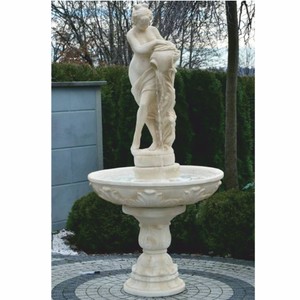 Casa Padrino fontana Art Nouveau donna con brocca sabbia Ø 110 x A. 226 cm - Fontana decorativa da giardino Art Nouveau