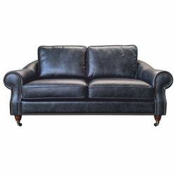 Luxus Leder Echtleder Sofa Vintage Schwarz Dunkelbraun