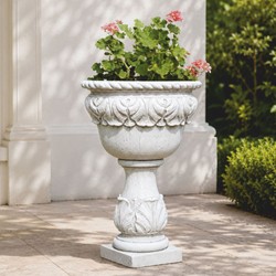 Prunkvoller Luxus Barock Blumentopf Pflanzentopf Weiß