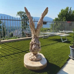 Luxus Barock Garten Deko Skulptur Figur Engel Beige