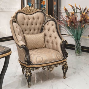 Prunkvoller Luxus Barock Wohnzimmer Hotel Sessel Gold Schwarz Gold
