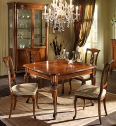 Casa Padrino Luxus Esszimmerstuhl Braun 48 x 57 x H. 98 cm - Handgefertigter Massivholz Stuhl mit hochwertigem Polster - Luxus Qualität