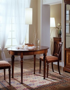 Casa Padrino Luxus Table à Manger Marron 110 x 80 x H. 79 cm - Meuble en Bois Massif Fait Main avec Fine Marqueterie et Fonction Extensible - Qualité de Luxe