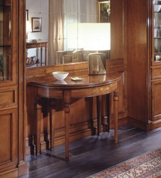 Casa Padrino Luxus Console Marron 123 x 51 x H. 82 cm - Meuble en Bois Massif Fait Main avec Fonction Extensible - Qualité de Luxe