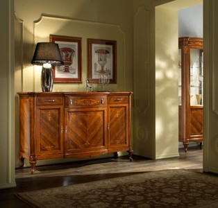 Casa Padrino Luxus Sideboard Braun 179 x 54 x H. 111 cm - Handgefertigtes Massivholz Möbel mit 3 Türen - Luxus Qualität