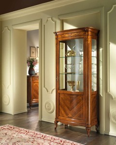 Casa Padrino Luxus Vitrinenschrank Braun 95 x 50 x H. 205 cm - Handgefertigtes Massivholz Möbel - Luxus Qualität