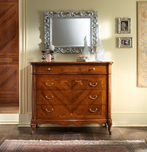 Casa Padrino Luxus Kommode Braun 135 x 60 x H. 115 cm - Handgefertigtes Massivholz Möbel mit 4 Schubladen - Luxus Qualität