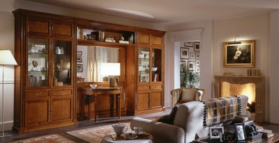 Casa Padrino Luxus Wohnwand Braun 442 x 38 x H. 250 cm - Handgefertigtes Massivholz Möbel - Luxus Qualität