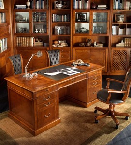 Casa Padrino Luxus Schreibtisch Braun 191 x 86 x H. 78 cm - Handgefertigtes Massivholz Möbel - Luxus Qualität
