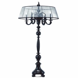 Casa Padrino lámpara de pie barroco de porcelana de lujo negro Al. 170 cm - Calidad de lujo - Hecha en Italia