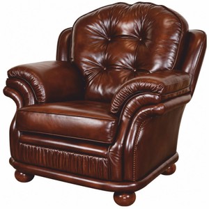Luxus Chesterfield Leder Echtleder Sessel Dunkelbraun