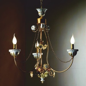 Luxus Barock Kronleuchter Weiß Gold Bernstein