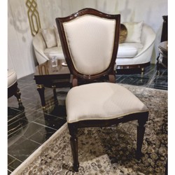Casa Padrino set da pranzo barocco di lusso crema / marrone scuro - 1 Tavolo da pranzo barocco e 6 Sedie da pranzo barocche
