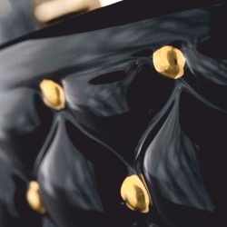 Casa Padrino inodoro de lujo negro brillante / oro 42 x 58 x Al. 39 cm - Accesorio de baño de lujo - Hecho en Italia