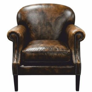 Luxus Leder Echtleder Sessel Antik Braun Schwarz