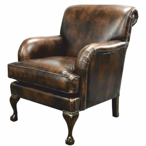 Luxus Leder Echtleder Sessel Antik Braun Dunkelbraun
