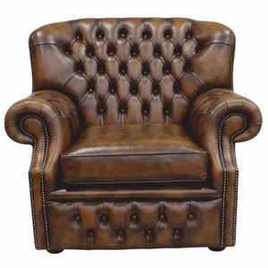 Luxus Chesterfield Leder Echtleder Sessel Antik Braun Dunkelbraun