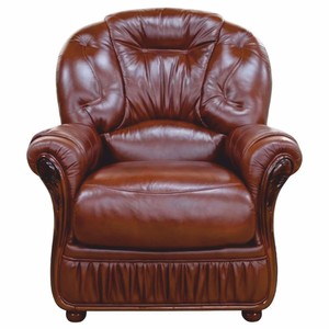 Luxus Leder Echtleder Sessel Dunkelbraun