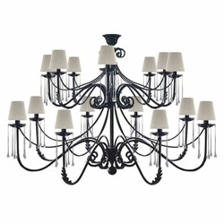 Casa Padrino lampadario barocco di lusso in ferro battuto nero / grigio Ø 160 x A. 114 cm