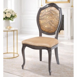 Luxus Barock Esszimmer Stuhl Braun Schwarz