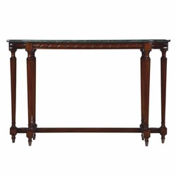Casa Padrino consola barroco de lujo en caoba con tablero de mármol marrón oscuro / verde 135 cm - Muebles barrocos