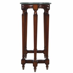 Casa Padrino consola barroco de lujo en caoba con tablero de mármol marrón oscuro / verde 135 cm - Muebles barrocos