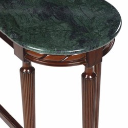 Casa Padrino consola barroco de lujo en caoba con tablero de mármol marrón oscuro / verde 135 cm - Muebles barrocos