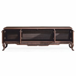 Casa Padrino luxury baroque TV cabinet brown 200 cm - Baroque living room furniture